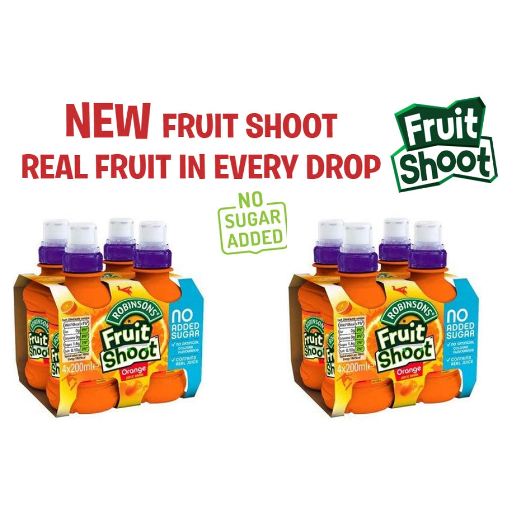 Robinsons Fruit Shoots Orange Flavoured Juice Drink 4 x 200ml *NO ADDED SUGAR* - ONE CLICK SUPPLIES