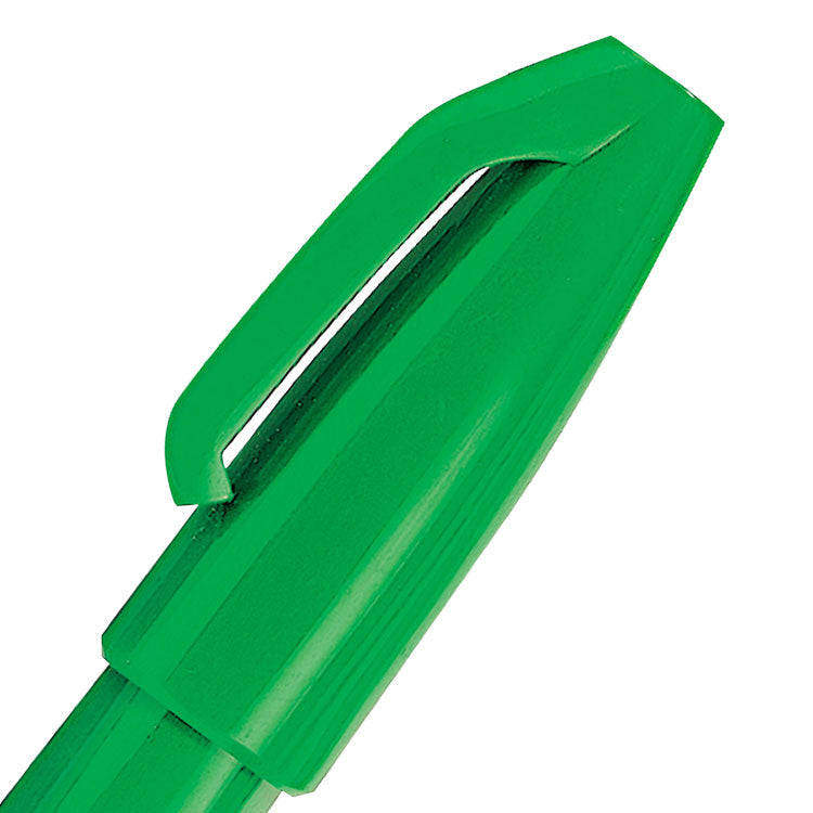 Pentel Original Sign Pen S520 Fibre Tip Pen 2mm Tip 1mm Line Green (Pack 12) - S520-D - ONE CLICK SUPPLIES