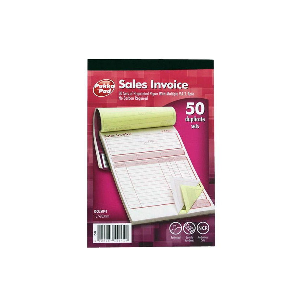 Pukka Sales Invoice 137x203mm Duplicate Book - ONE CLICK SUPPLIES