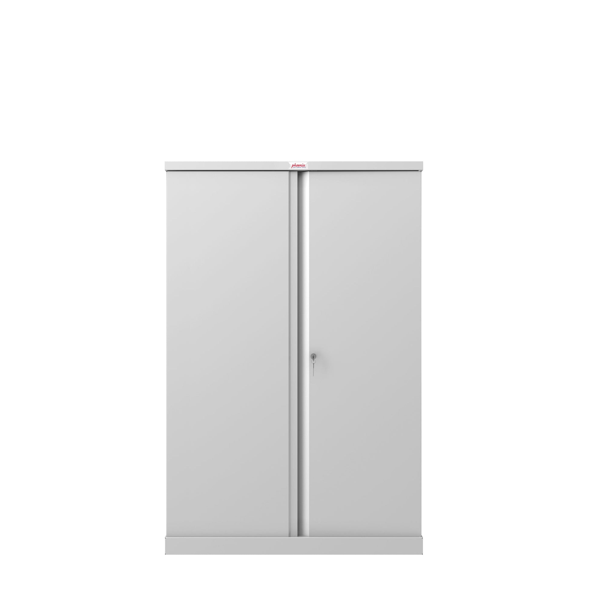 Phoenix SCL Series 2 Door 3 Shelf Steel Storage Cupboard in Grey with Key Lock SCL1491GGK - ONE CLICK SUPPLIES