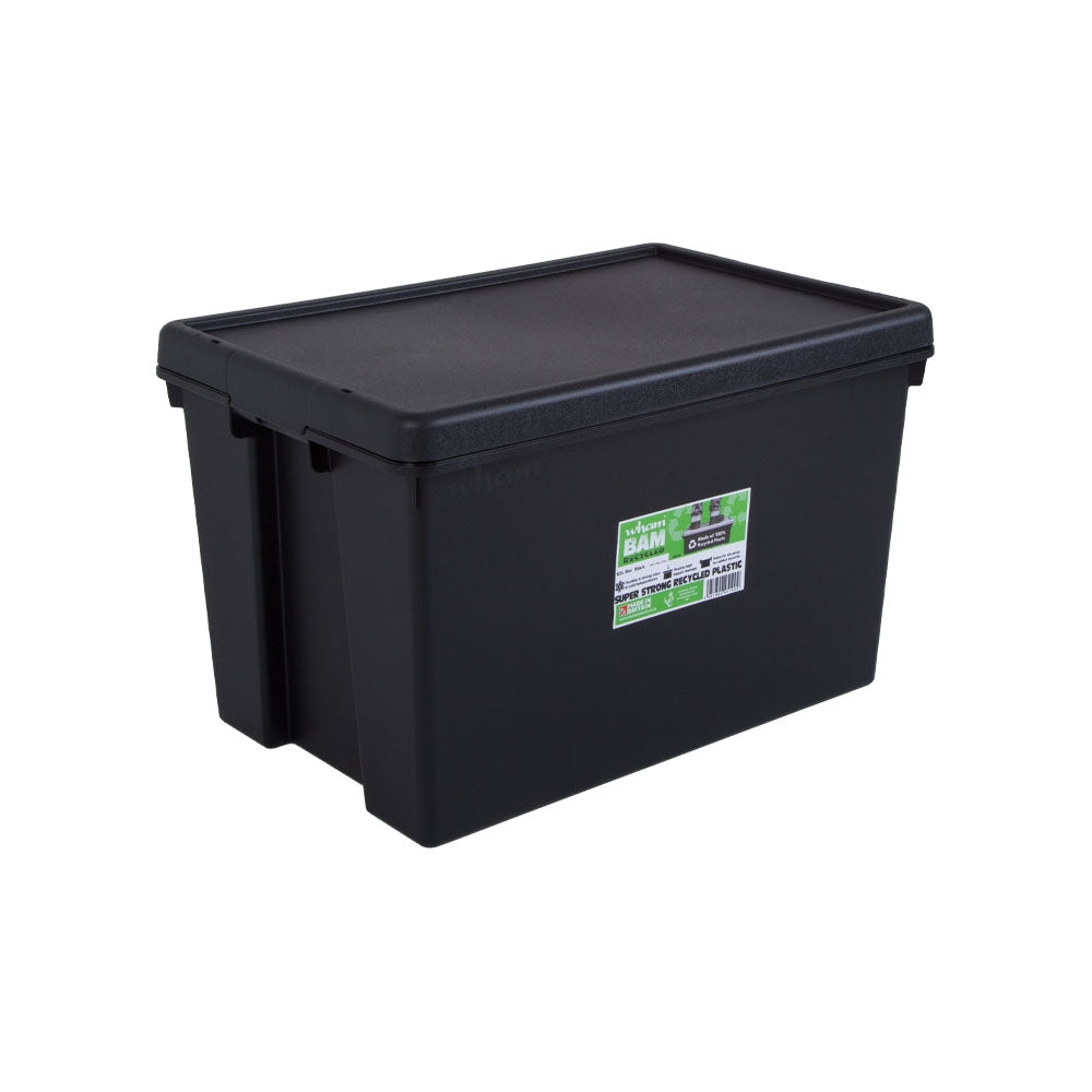 Wham Bam Black Recycled Storage Box 62 Litre - ONE CLICK SUPPLIES