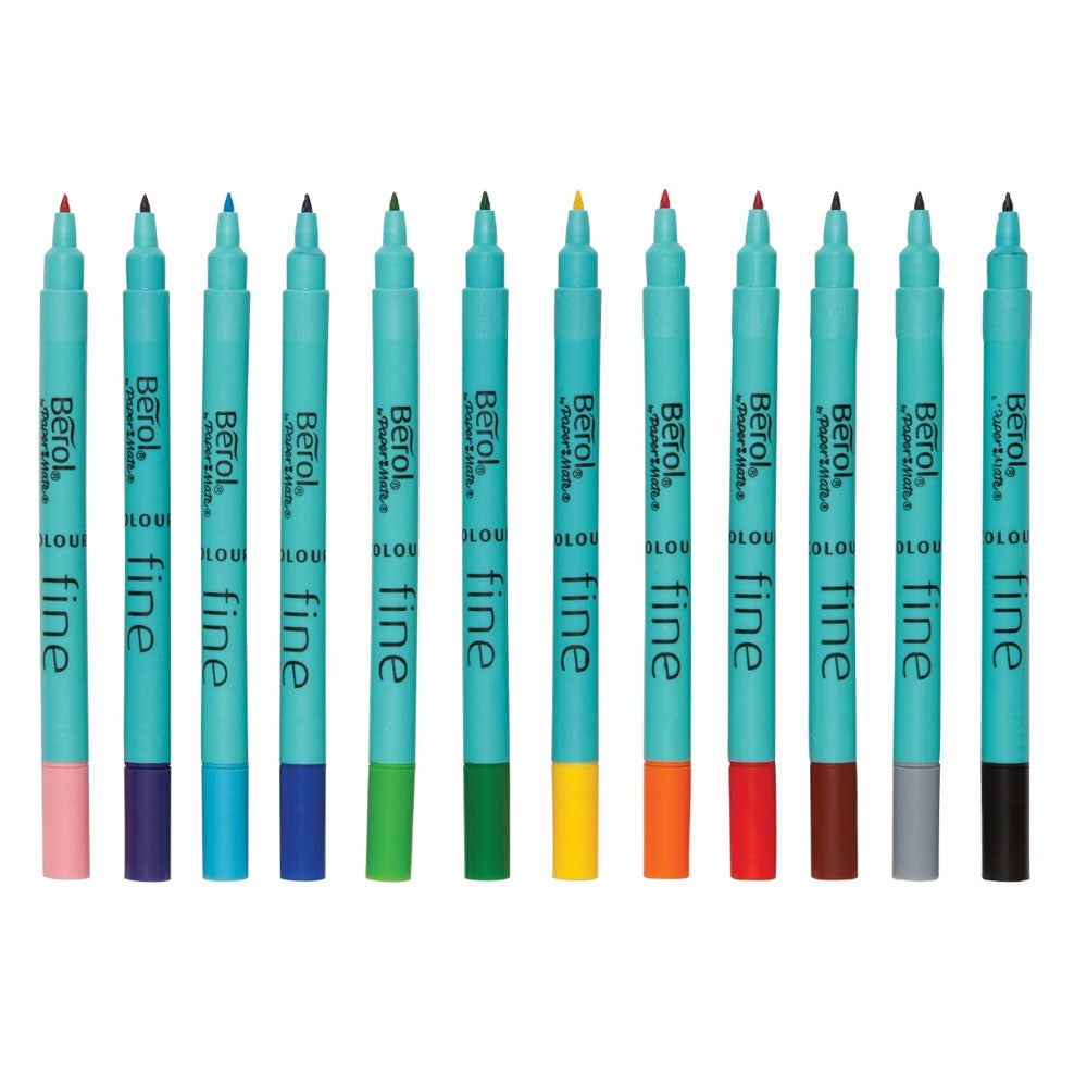 Berol Colourfine Pens Assorted (Pack of 12) 2057599 - ONE CLICK SUPPLIES