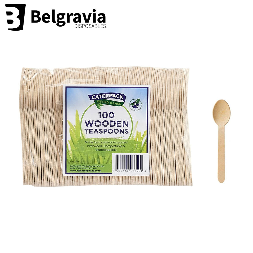 Belgravia Caterpack Wooden Tea Spoons Pack 100's - ONE CLICK SUPPLIES