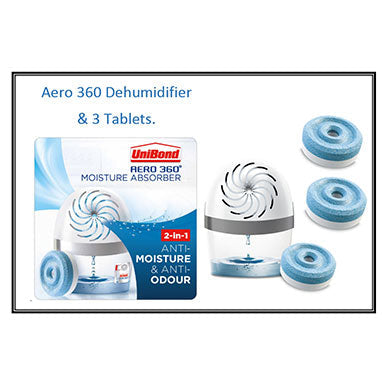 Unibond Aero 360 Neutral Moisture Absorber System & 3 Tablets - ONE CLICK SUPPLIES