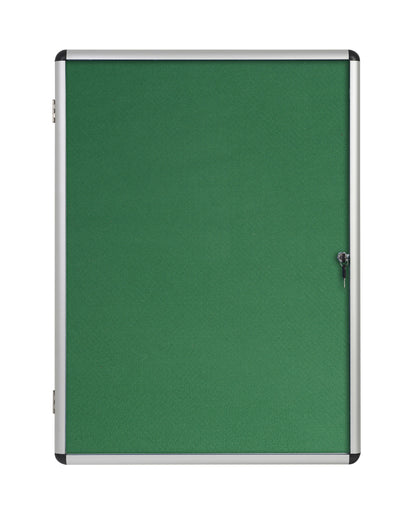 Bi-Office Enclore Green Felt Lockable Noticeboard Display Case 9 x A4 720x981mm - VT630102150 - ONE CLICK SUPPLIES