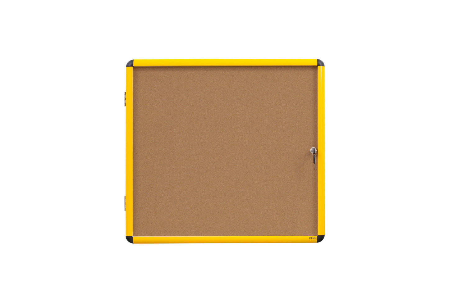 Bi-Office Ultrabrite Cork Noticeboard Display Case Lockable Yellow Aluminium Frame 9 x A4 - VT6301611511 - ONE CLICK SUPPLIES