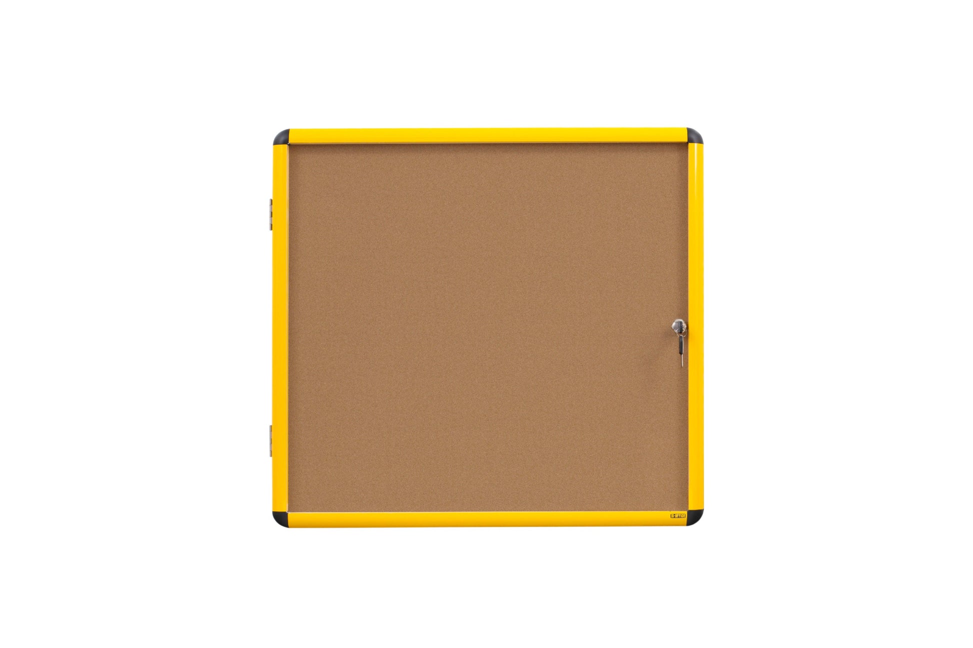 Bi-Office Ultrabrite Cork Noticeboard Display Case Lockable Yellow Aluminium Frame 12 x A4 - VT6601611511 - ONE CLICK SUPPLIES