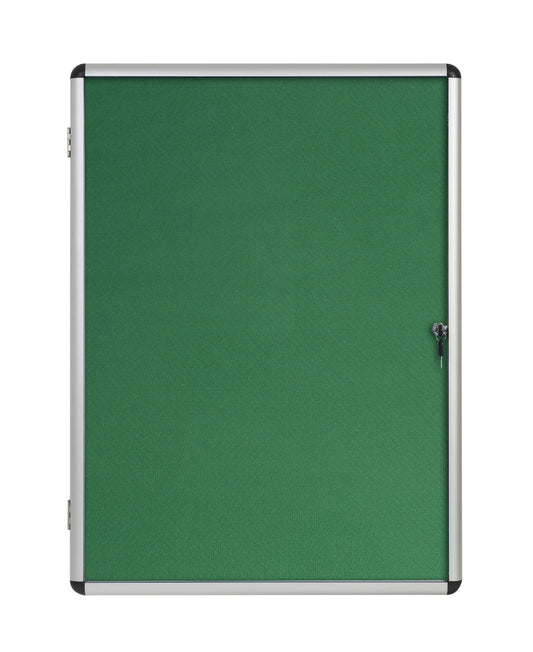 Bi-Office Enclore Green Felt Lockable Noticeboard Display Case 20 x A4 1160x1288mm - VT740102150 - ONE CLICK SUPPLIES