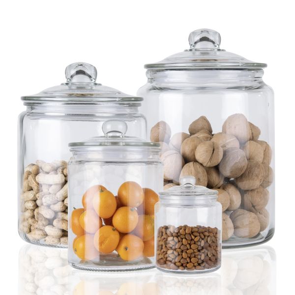 Fixtures Glass Biscotti / Biscuit / Storage Jar 0.9 Litre