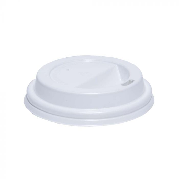 Belgravia Disposables 8oz Biodegradable Sip Through White Lids (50's) - ONE CLICK SUPPLIES