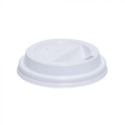 Belgravia Disposables 8oz Biodegradable Sip Through White Lids (50's) - ONE CLICK SUPPLIES