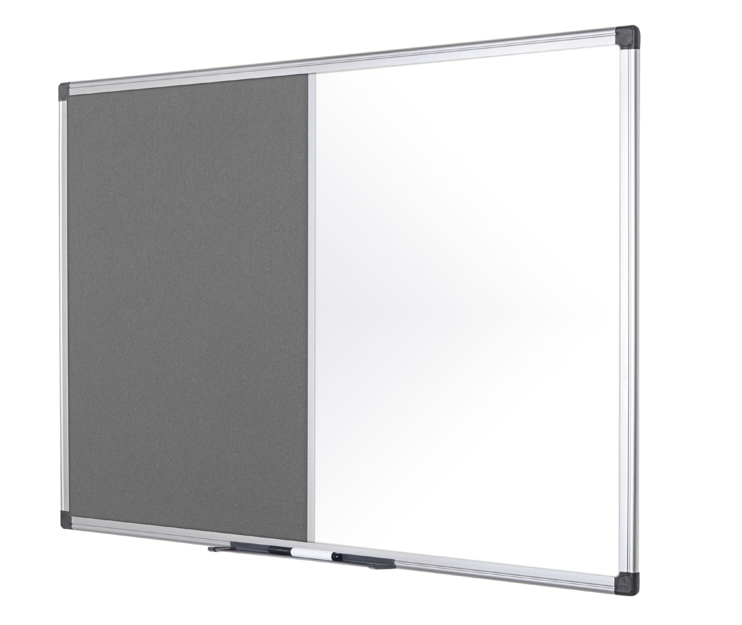 Bi-Office Maya Combination Board Grey Felt/Non Magnetic Whiteboard Aluminium Frame 900x600mm - XA0320170 - ONE CLICK SUPPLIES