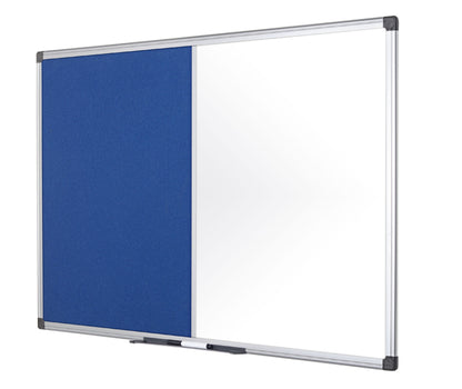 Bi-Office Maya Combination Board Blue Felt/Magnetic Whiteboard Aluminium Frame 900x600mm - XA0322170 - ONE CLICK SUPPLIES