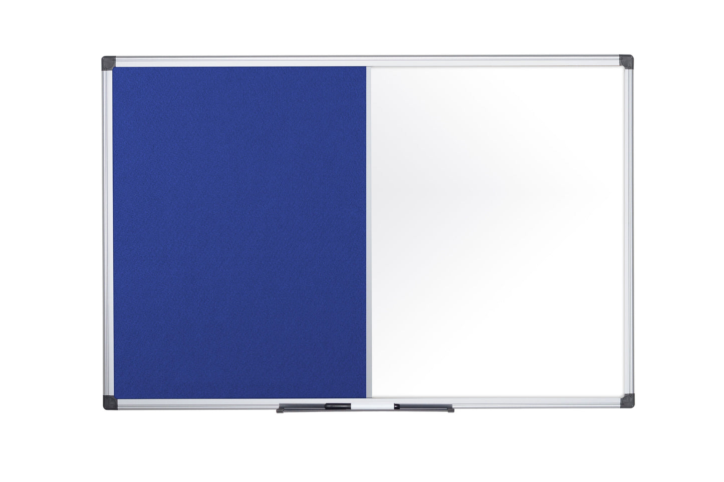 Bi-Office Maya Combination Board Blue Felt/Magnetic Whiteboard Aluminium Frame 900x600mm - XA0322170 - ONE CLICK SUPPLIES