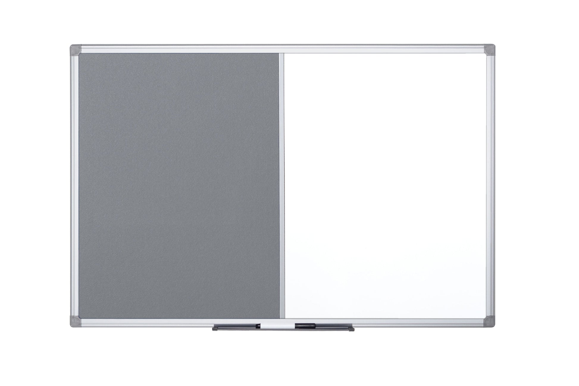 Bi-Office Maya Combination Board Grey Felt/Magnetic Whiteboard Aluminium Frame 900x600mm - XA0328170 - ONE CLICK SUPPLIES